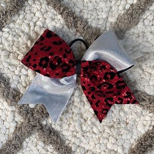 CHEETAH PRINT CHEER BOW